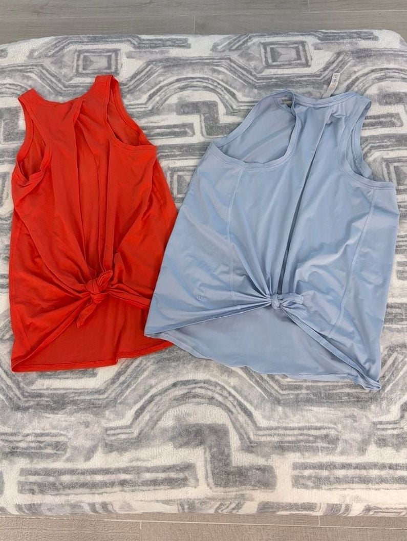 Lululemon All Tied Up Tank Top Orange And Blue Bundle